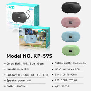 KP-595 Portable Bluetooth Speaker High-Quality Mini Speaker With Subwoofer Home Stand Long Battery Life And High Audio Quality Hot-Selling In Stock