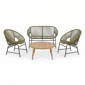 Nusa Outdoor Patio 4-Pcs Chat Set