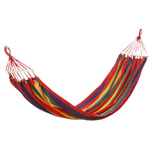 Double Hammock 2 Person Canvas Hanging Hammock Swing Bed with Carrying Bag Hold 330LBS for Camping Travel Beach