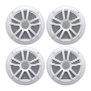 BOSS Audio MR6W 6.5" 360W Dual Cone Marine/Boat Speakers Stereo, White (4 Pack)