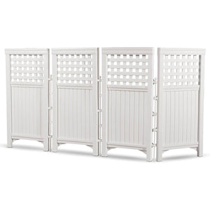 Suncast Outdoor Garden Yard 4 Panel Screen Enclosure Gated Fence, White (4 Pack)