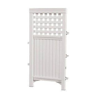 Suncast Outdoor Patio Garden 8 Panel Yard Screen Enclosure Gated Fence, White
