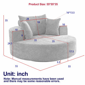 55'' Chenille Foam Single Swivel Chair