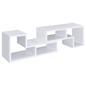 Convertable L-Shaped Bookcase With Open Shelves - White