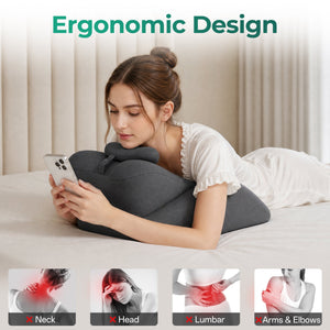 27° Ergonomic Memory Foam Support Pillow for Couples - Grey