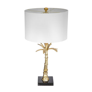 D16x31' Leaf Lamp with Marble Base Gold