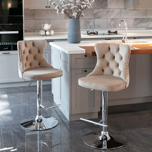Swivel Adjustable Height Barstools Set of 2