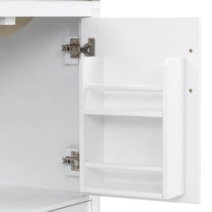 Elegant Fluted Bathroom Vanity With Sink, Soft Close Doors & Drawer