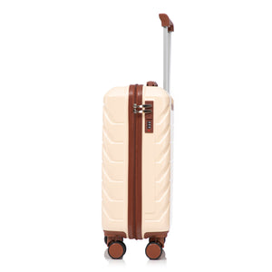 14'/20' 2-Piece ABS Spinner Wheel Luggage Set (Beige)