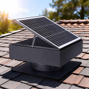 12" Solar Roof Vent Fan, 40W Dual Power Attic Exhaust Fan with Remote & Auto Start
