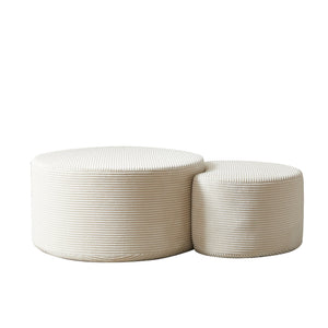 Modern Upholstered Round Coffee Table For Living Room (Set of 2)