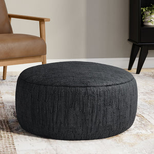 Fredrik - Round Pouf - Black