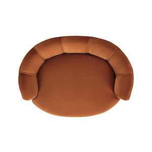 Clara 34.5" Scalloped Pet Sofa Bed, Medium, Burnt
