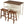 Rustic 3 Piece Stationary Kitchen Island Set With 2 Seatings, With 2 Open Shelves