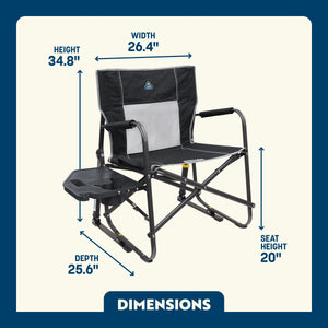 GCI Outdoor Freestyle Camping Portable Folding Rocker with Side Table Chair,XL
