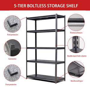 Industrial Heavy Duty Metal Garage Shelving Unit, Adjustable Storage Rack