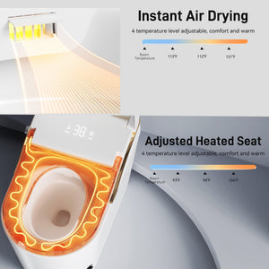 Modern Smart Toilet With Bidet, Auto Flush, Heated Seat, and More