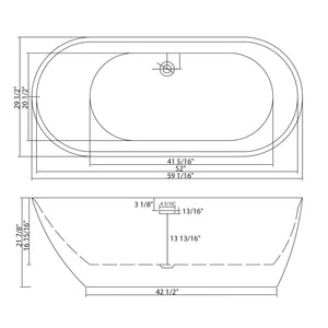 Glossy Freestanding Bathtub With Pop Up Drain
