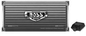 Boss Armor AR2000M 2000W Mono Car Audio Amplifier & Amp Wire Kit & Bass Remote - TRAPSKI