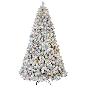 5FT Flocked Christmas Tree with 300 Colorful UL Lights