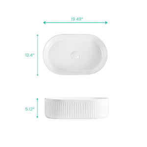 Integrated Oval Ceramic Bathroom Sink