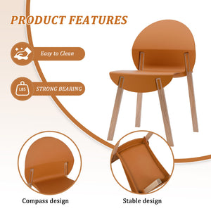 4 Piece Set Of Single Chairs, Traditional Elements With Round Table