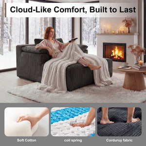 Chaise Lounge Chair, Deep Seat Sleeper Couch For Living Room
