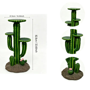 32'' Resin Saguaro Cactus Plant Stand with 3 Display Shelves