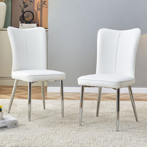 Modern Minimalist Dining Chairs With Metal Legs