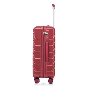 Set 3PCs 20'/24'/28' ABS Spinner Wheel Luggage Wine Red