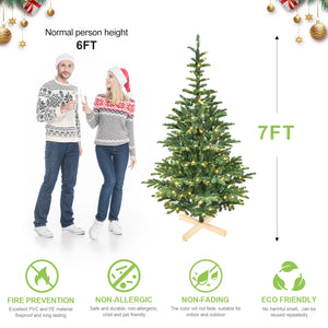 7ft Pre-Lit Christmas Tree with 400 Warm Lights