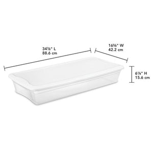 Sterilite 41 Quart Lightweight Under Bed Storage Box Container with Lid, 18 Pack