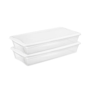 Sterilite 41 Quart Lightweight Under Bed Storage Box Container with Lid, 24 Pack