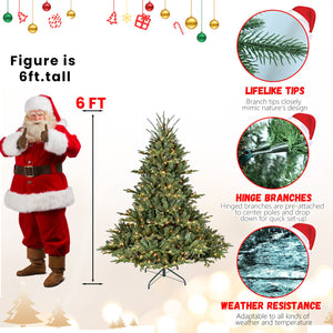 6FT Full-Shape Christmas Tree with 500 UL Lights