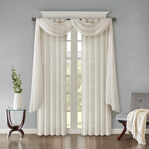 Solid Crushed Curtain Panel Pair (2 Pcs Window Panels)