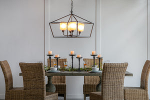 26" Iron Chandelier - Sleek Industrial Style