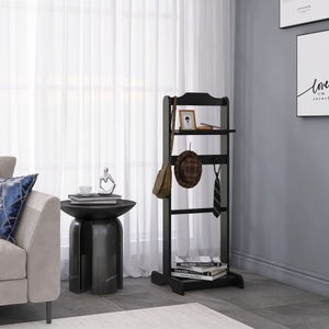 Accent Portable Garment Rack, Clothes Valet Stand With Storage Organizer