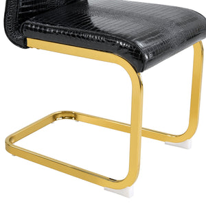 Elegant Design Alligator Skin Upholstered Dining Chairs
