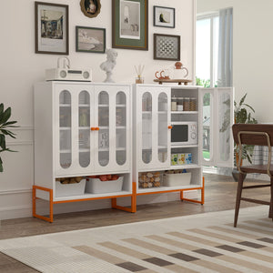 Modern Metal Shoe Cabinet With DoublebSided Doors And Adjustable Partitions