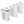 Sterilite Laundry Hamper Flip Top Lid Retractable Pull Handle Wheels, (3 Pack)