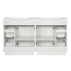 Bathroom Vanity With 2 Doors, 2 Drawers, Adjustable Shelf, Hidden Slides & Soft Close Hinges