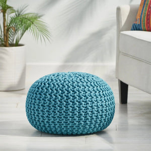 Moro Knitted Round Pouf With Pumpkin Shape