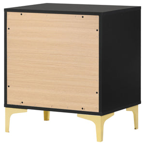 2 Drawer Rectangular Nightstand - Black