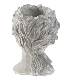 Cement Bust Wall Planter Indoor Outdoor Home Garden Decor, 8 - Gray