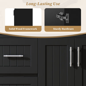 Wall Mounted Bathroom Vanity & Sink, 2 Drawers