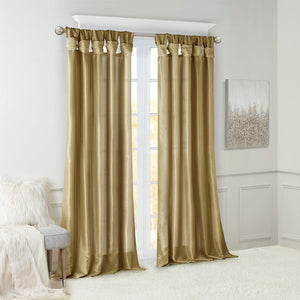 Twist Tab Lined Window Curtain Panel Bronze 50x84