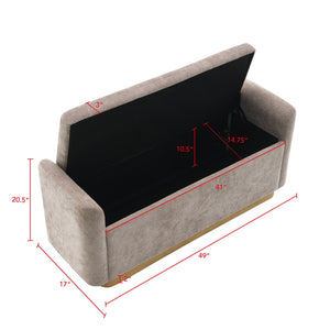 Upholstered Storage Bench With Safety Hinge