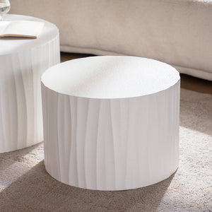 Nesting Coffee Table Set of 2 Round Wooden Tables