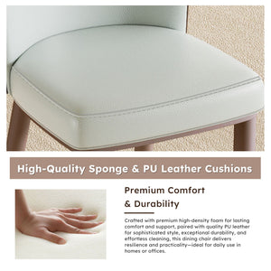 Dining Chair With Carbon Steel Legs, Comfortable Seating, (Set of 2) - White