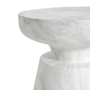 Outdoor Ponti Travertine Side Table, White